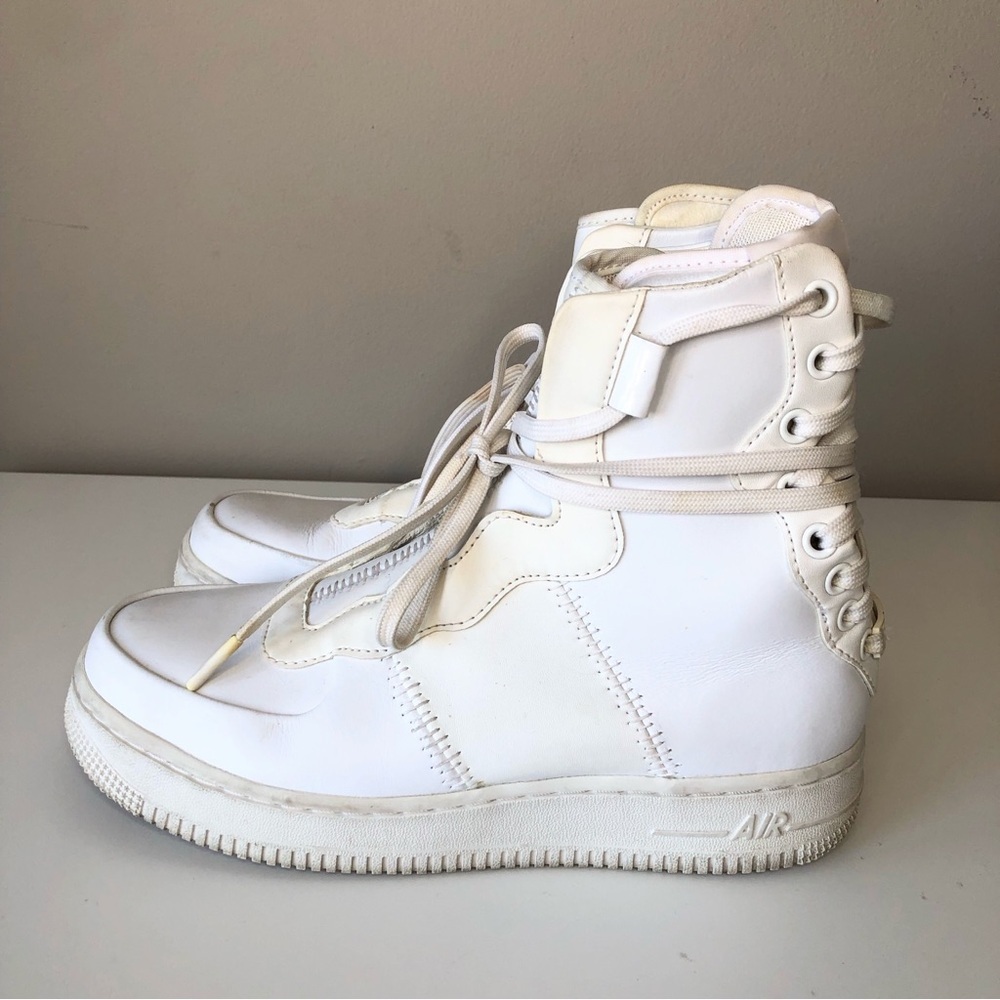 Women's Nike Air Force 1 Rebel White Leather High Top Street Wear Sneakers 7